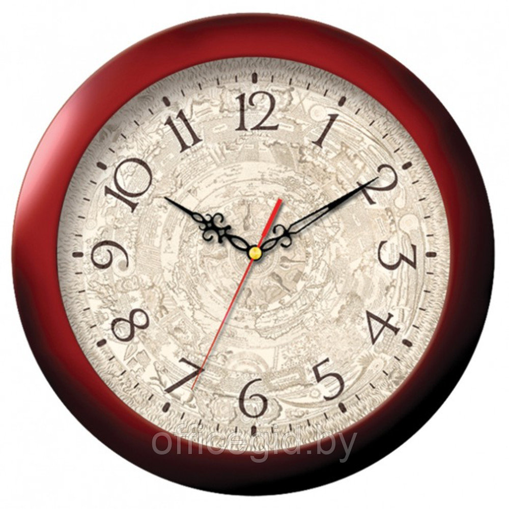 Часы настенные "963645", бордовый - фото 1 - id-p188892112