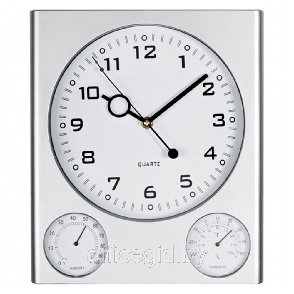 Часы настенные "Den Haag", пластик, серебристый - фото 1 - id-p188892123