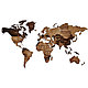 Пазл деревянный "Карта мира" одноуровневый на стену, L 3148, венге, 60х105 см, фото 2
