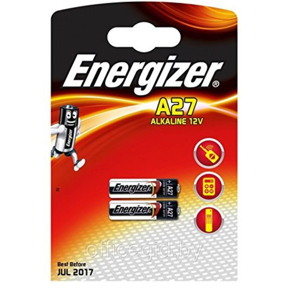 Батарейки алкалиновые Energizer "A27", 2 шт. - фото 1 - id-p188886538