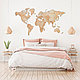 Пазл деревянный "Карта мира" одноуровневый на стену,  XL 3143, 72х130 см, фото 3
