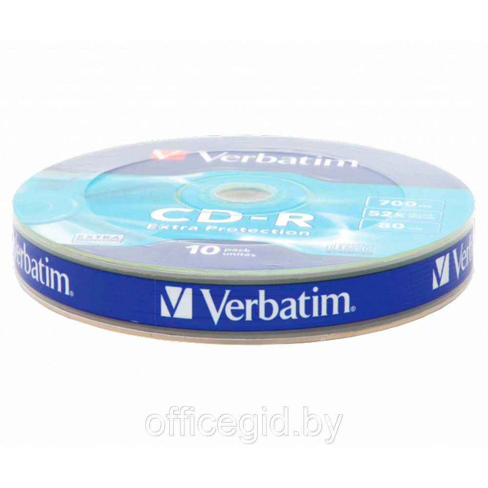 Диск Verbatim "Extra Protection", CD-R, 0.7 гб, пэт-упаковка, 10 шт - фото 2 - id-p188886562
