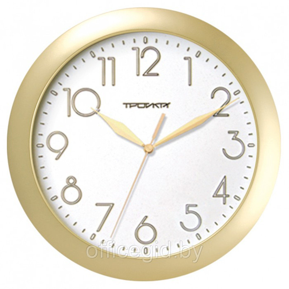 Часы настенные "979992", стекло, 290 мм, золотистый - фото 1 - id-p188892161