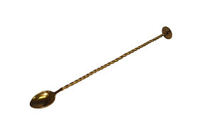 MGSteel (Индия) Ложка барменская с плоской кнопкой 25 см. нерж. золотая  MGSteel /1/240/