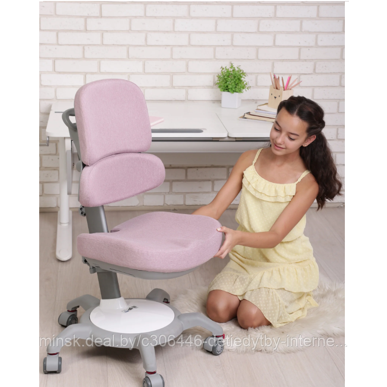 Растущий стул-кресло CooBee-142 Розовый с чехлом - фото 7 - id-p188908464