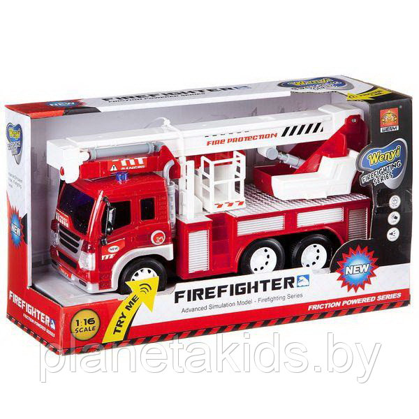 Инерционная пожарная машина (свет, звук), 1:16, арт. WY297S - фото 1 - id-p188908652