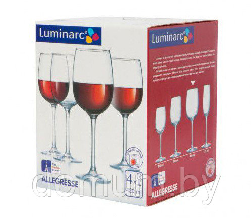 Набор бокалов для вина АЛЛЕГРЕСС 4шт 420мл J8166 - кор - фото 1 - id-p188914013