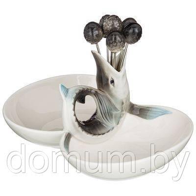 Блюдо "РЫБА" с 6 вилочками 12,5x18x10,5см 58-269 - фото 1 - id-p188913058