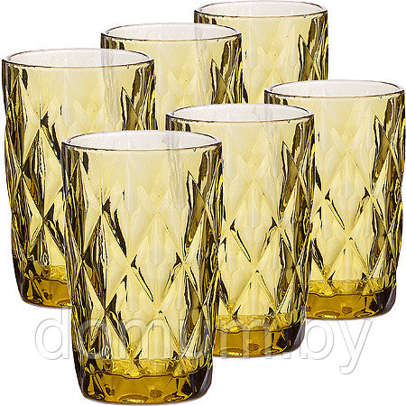Набор стаканов 370 мл 6шт ЯНТАРНЫЙ LR  30473