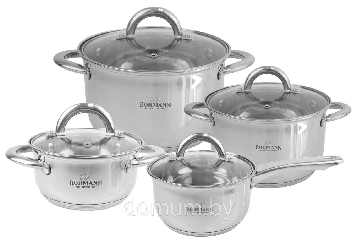Посуда  BH-0812S /8 пр. 1,1л;  2,6л, 3,6л, 1,9л/ 5-ти шаговое дно