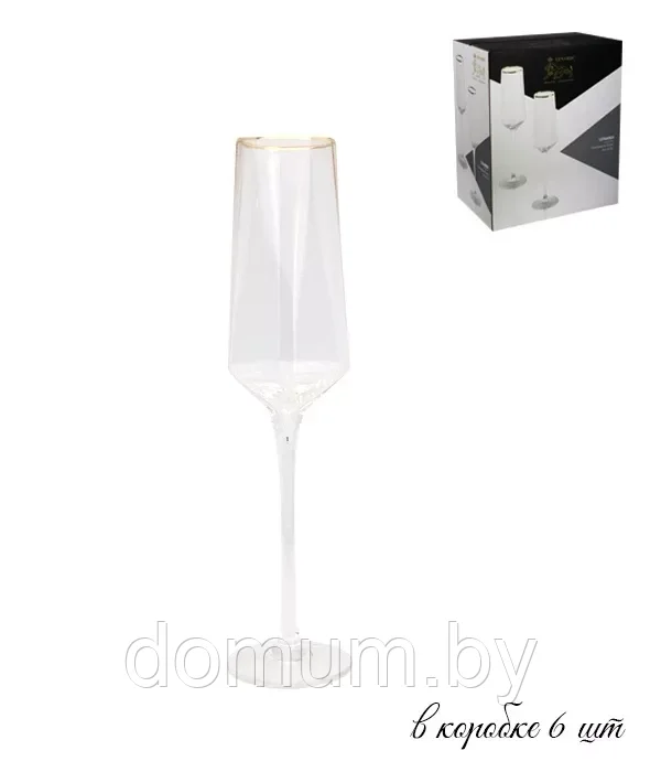 Набор из 6 фужеров для шампанского 300 мл Lenardi Diamond 121-007 - фото 1 - id-p188913773