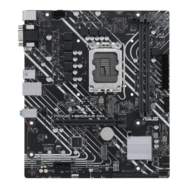 MB ASUS PRIME H610M-E D4 Soc-1700 (H610) PCI-E 4.0x16 PCI-E 3.0x1 2xUltra M.2 COM header 2xDDR4 3200MHz