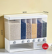 Кухонный органайзер для хранения сыпучих продуктов с шестью секциями Multifunctional household rice bucket, фото 2