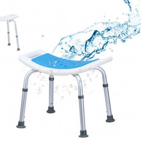 Поддерживающий стул для ванной и душа ТИТАН (складной, регулируемый) С отверстиями для лейки (душа)