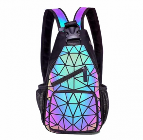 Светящийся рюкзак-сумка Хамелеон, светоотражающий неоновый мини рюкзак Геометрия - фото 1 - id-p179626098