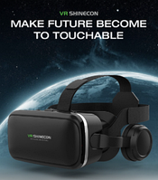 Очки виртуальной реальности 3 D VR Shinecon 6.0 с наушниками Черные