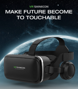 Очки виртуальной реальности 3 D VR Shinecon 6.0 с наушниками Черные - фото 1 - id-p179629498