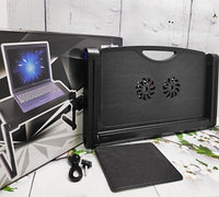 Складной cтолик трансформер для ноутбука Multifunctional Laptop Table T9 New с 2-мя вентиляторами и
