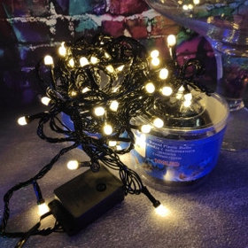 Гирлянда Новогодняя с небьющимися лампами 8 метров 100 Led Белая