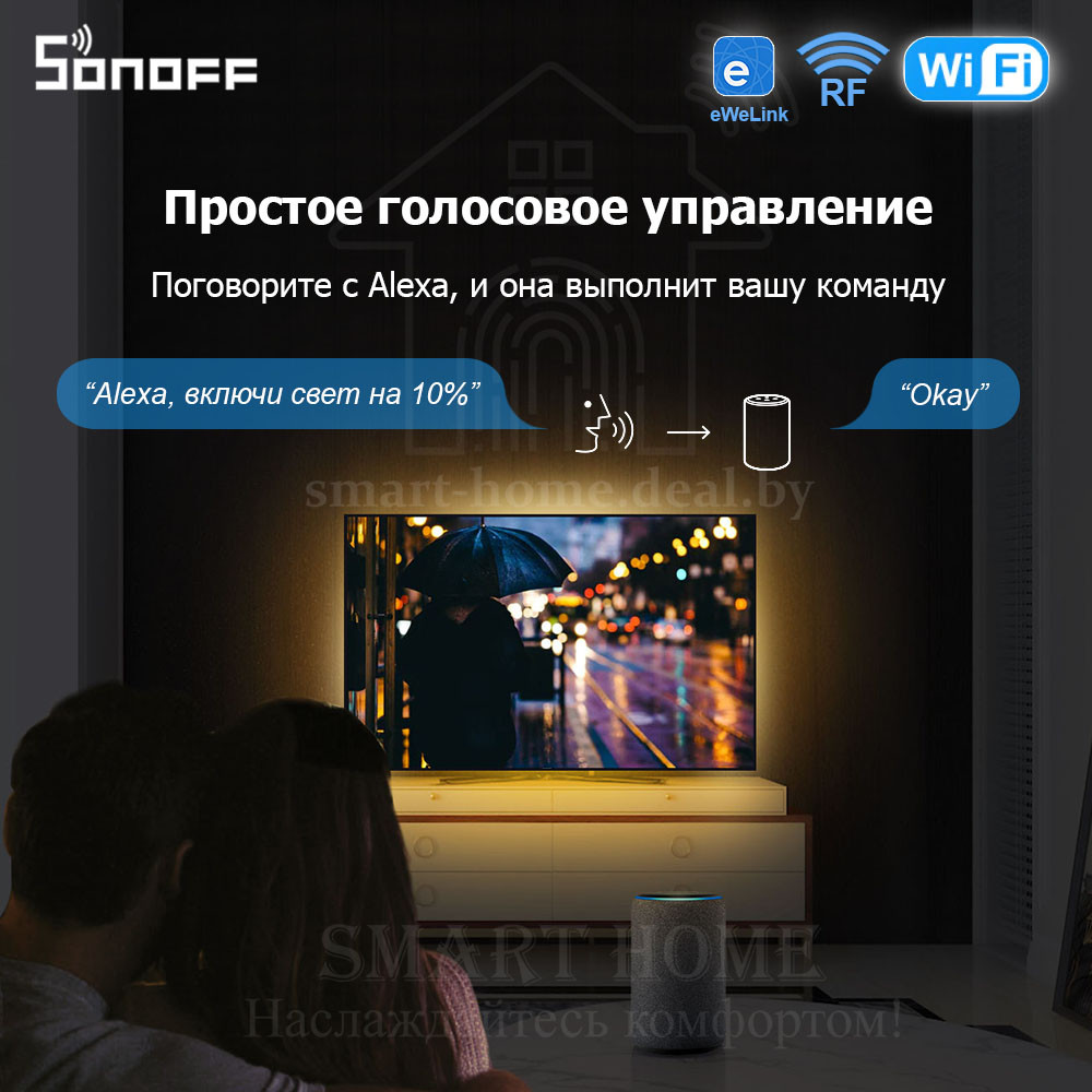Комплект: Sonoff D1 + RM433 + Base (умный Wi-Fi + RF диммер с пультом ДУ и базой) - фото 7 - id-p188934125