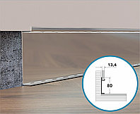 Плинтус напольный скрытый из полированной нержавеющей стали ПЛ80-2НСП (80*13,4*2700мм) марки aisi 304