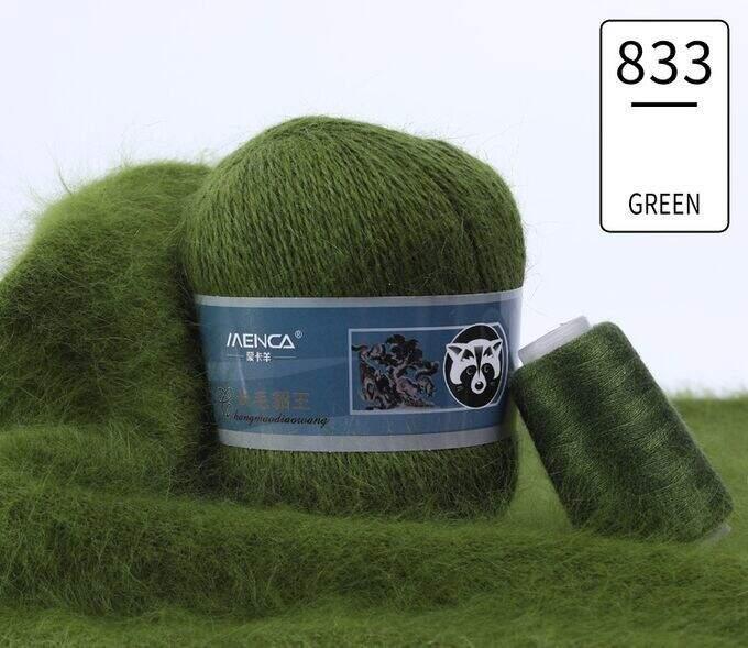 Пряжа Пух норки Menca цвет 833 хаки