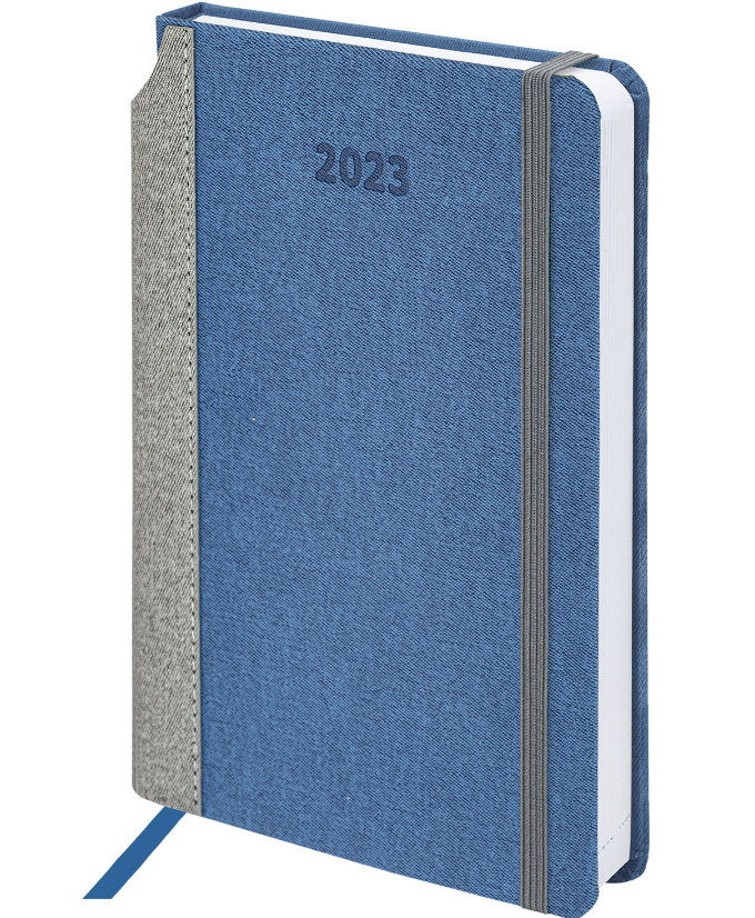 Ежедневник датированный 2023 А5 138x213 мм  "Mosaic", под кожу, синий