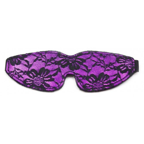 Кружевная черно-фиолетовая маска на глаза Kissexpo