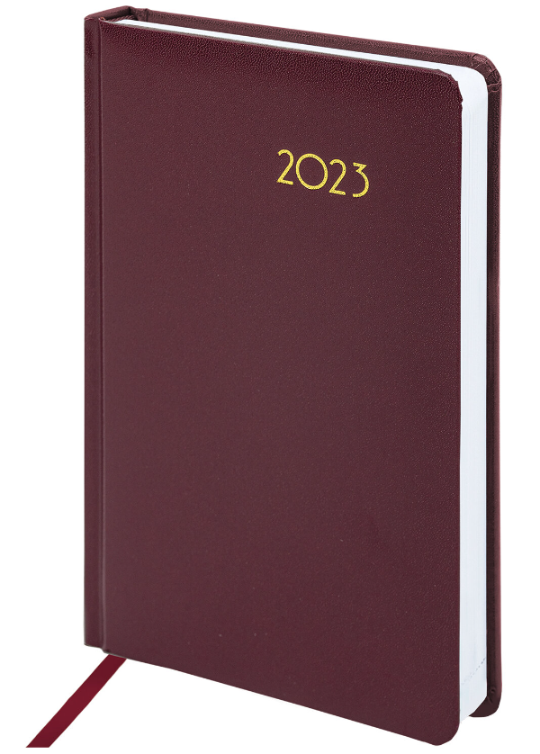 Ежедневник датированный 2023 А5 138x213 мм  "Select", балакрон, бордовый