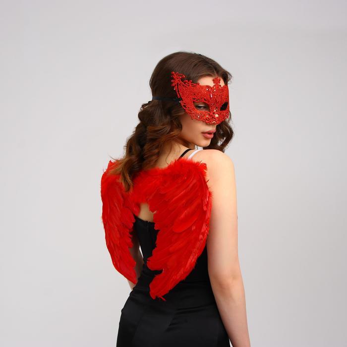 Карнавальный набор «Красный ангел», крылья, маска - фото 1 - id-p188953324