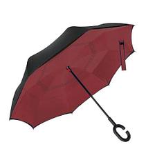 Умный двухсторонний зонт с обратным открыванием / бордовый