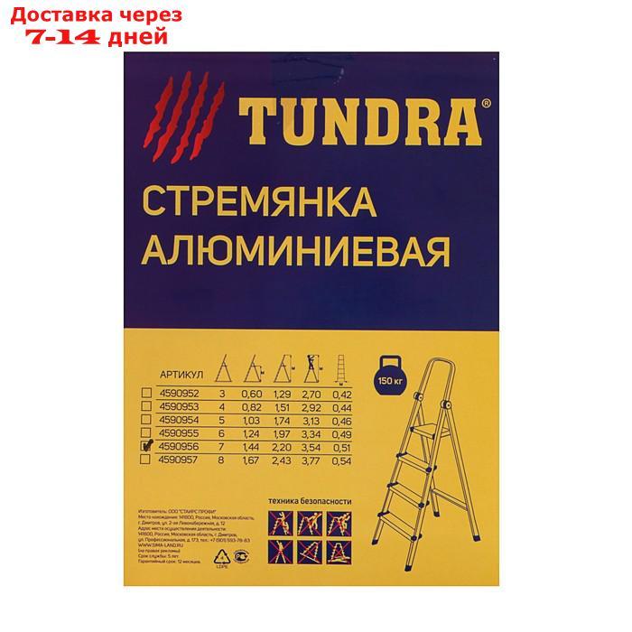 Стремянка TUNDRA, алюминиевая, с органайзером, 7 ступеней, 1460 мм - фото 5 - id-p188541587