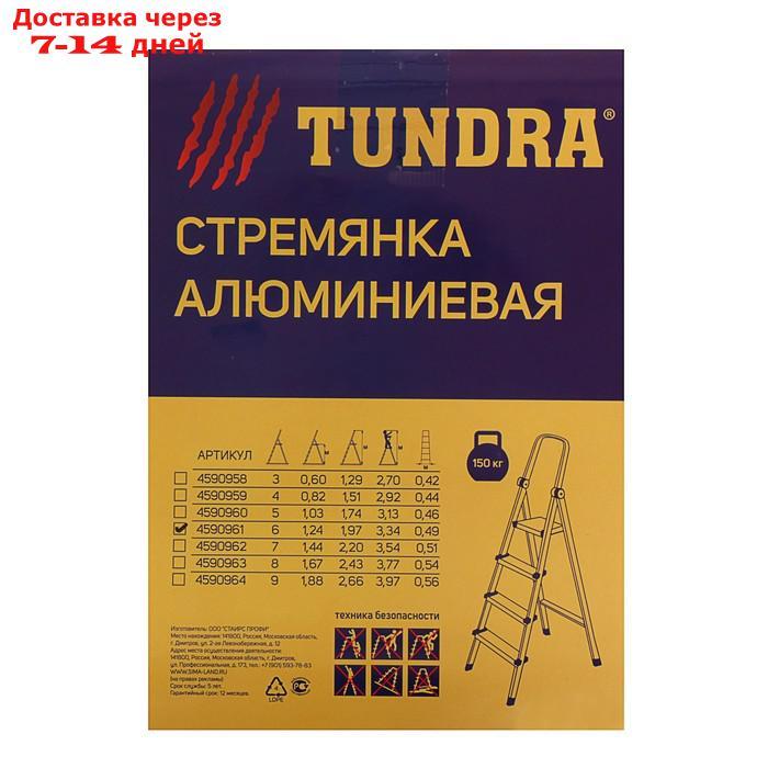 Стремянка TUNDRA, алюминиевая, 6 ступеней, 1240 мм - фото 4 - id-p188541588