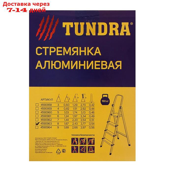 Стремянка TUNDRA, алюминиевая, 8 ступеней, 1660 мм - фото 4 - id-p188541592