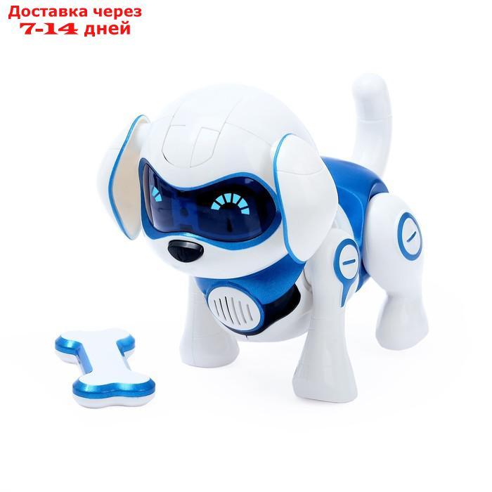 Интерактивная собака-робот "Чаппи", русское озвучивание, световые и звуковые эффекты, цвет синий - фото 3 - id-p188534796