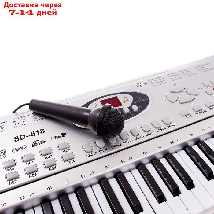 Синтезатор "Музыкальный мир", 61 клавиша, с микрофоном и адаптером - фото 2 - id-p188534920