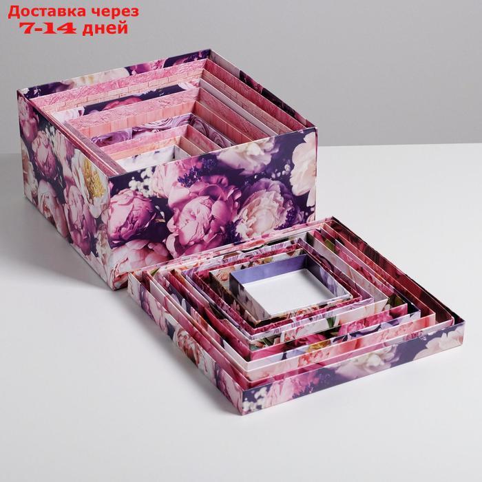 Набор подарочных коробок 10 в 1 "Цветочный", 10.2 × 10.2 × 6 28.2 × 28.2 × 15 см - фото 9 - id-p188539546