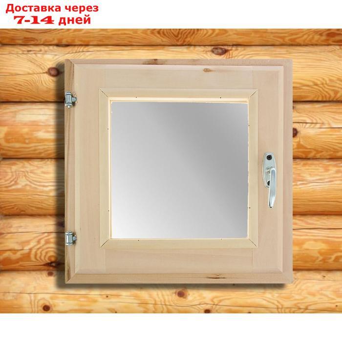 Окно, 40×40см, двойное стекло, из липы - фото 1 - id-p188924762