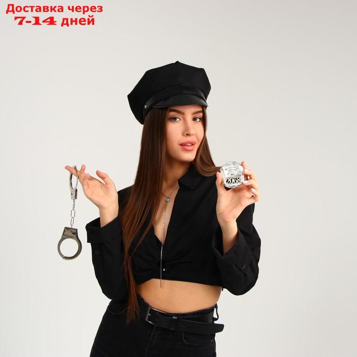 Карнавальный набор "Секс-полиция", шапка, наручники, брошь - фото 1 - id-p188539723