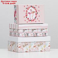 Набор коробок 3 в 1 "Парочка фламиго", 23 х 16 х 9,5 - 19 х 12 х 6,5 см