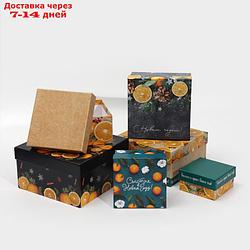 Набор подарочных коробок 6 в 1 "Мандариновый", 10 х 10 х 6 - 20 х 20 х 11 см