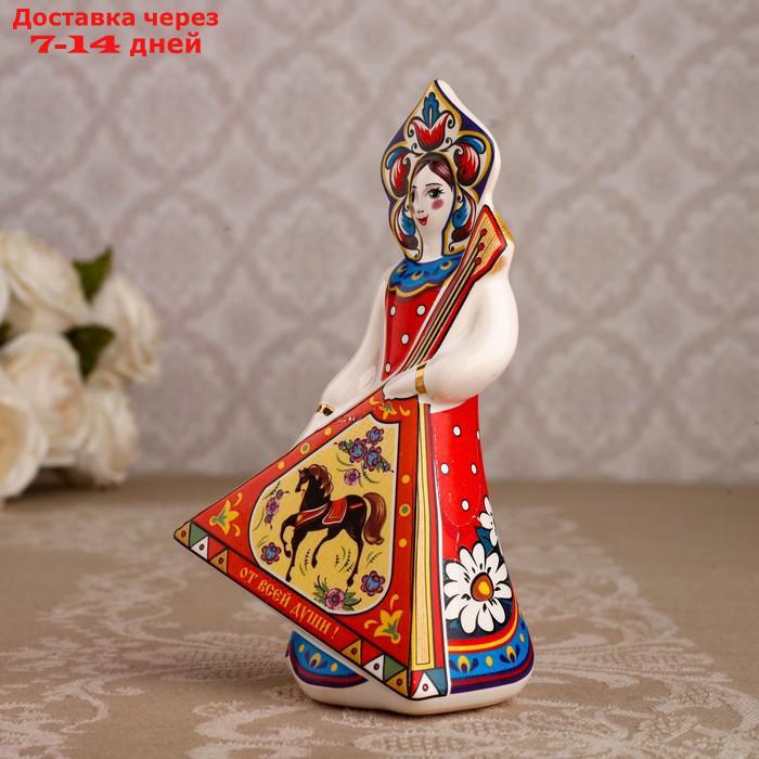Сувенир кукла "С балалайкой", 12 см, керамика - фото 2 - id-p188923552