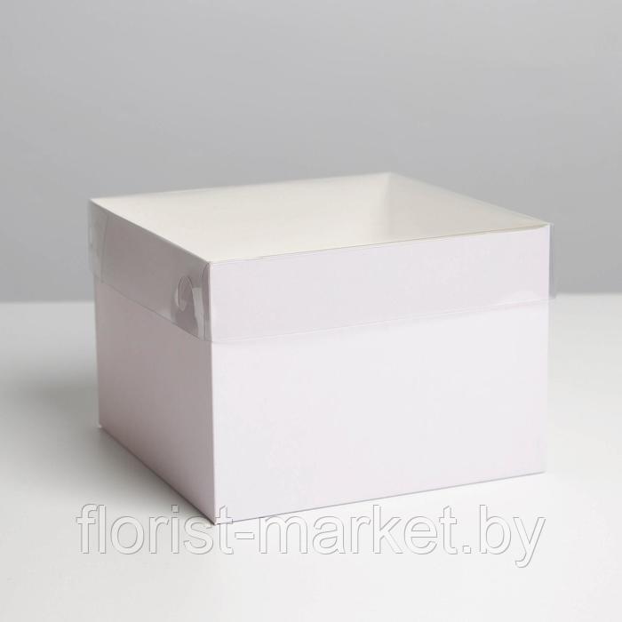 Коробка с прозрачной крышкой 17*17*12 см, сиреневая