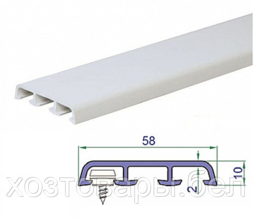 Наличник 55мм (6м) ПВХ белый