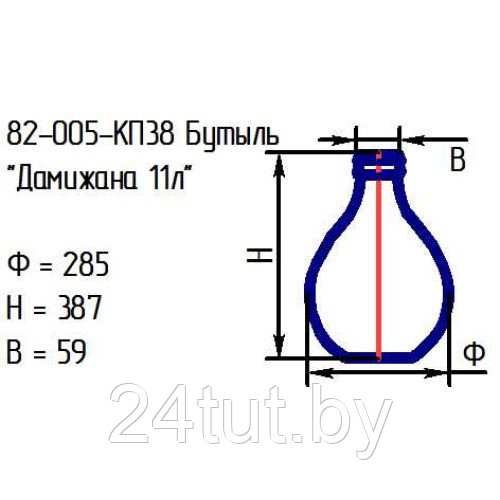 Бутыль 82-005-КП38 "Дамижана" 11л прозрачная с пробкой - фото 2 - id-p188967418