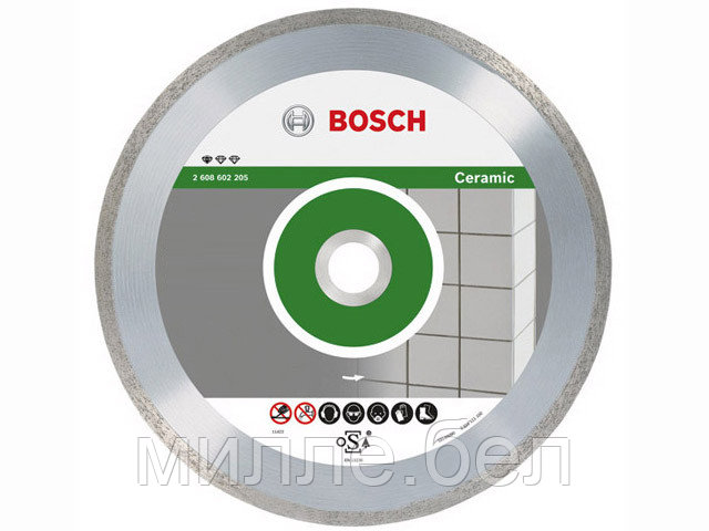 Алмазный круг 115х22 мм по керамике сплошн. STANDARD FOR CERAMIC BOSCH (сухая резка) - фото 1 - id-p188968054