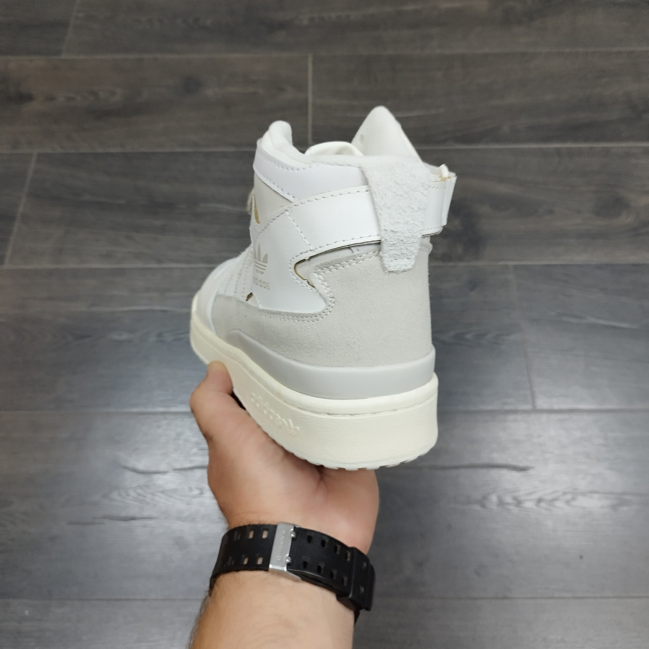 Кроссовки Adidas Forum 84 High Beige White Gray - фото 4 - id-p188968962