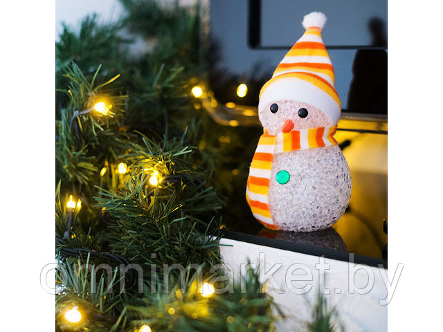 Фигура светодиодная "Снеговик" 10см, RGB (Снеговики в коробке разного цвета Класс защиты 3, IP20, Тип - фото 1 - id-p188968565