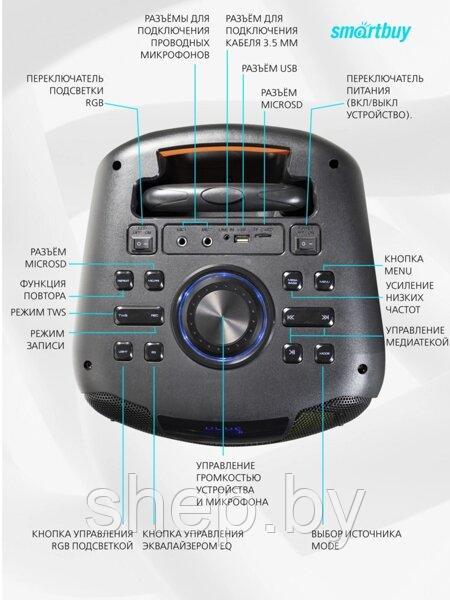 Акустическая система 2.0 Smartbuy W1 SBS-5210, 100Вт, 7000мАч ,Bluetooth, MP3, 2 беспроводных микрофона - фото 6 - id-p188966133