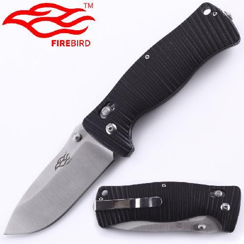 Нож складной "Firebird by Ganzo" с клипсой, дл.клинка 90 мм, сталь 440С, цв. чёрный - фото 1 - id-p188976001